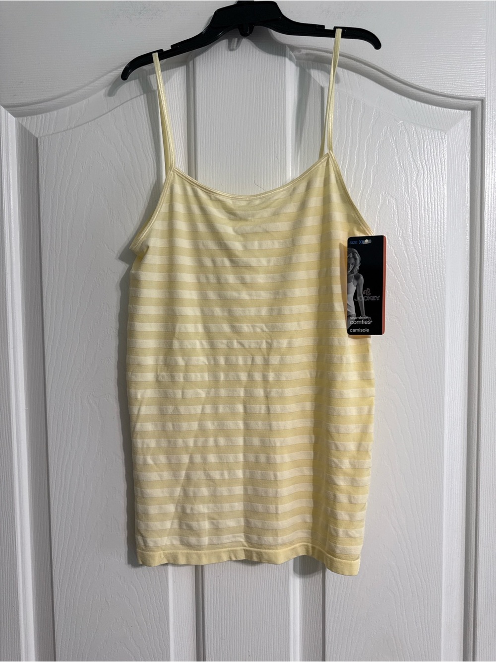 Striped Yellow & White Spaghetti Strap Tank Top